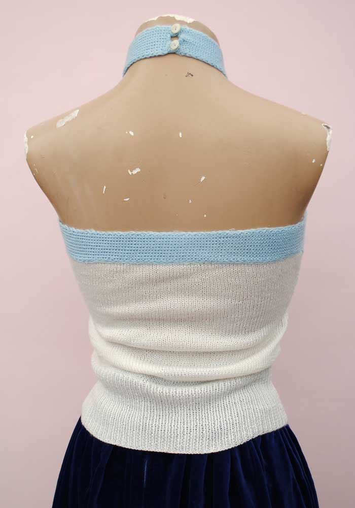 rare 20s 30s halter neck knitted beach top