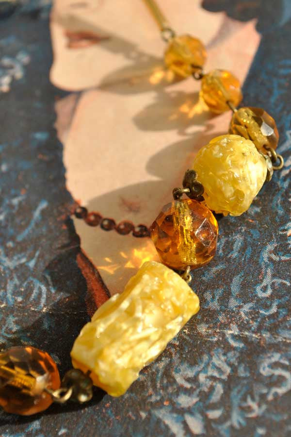citrine, butterscotch amber art glass