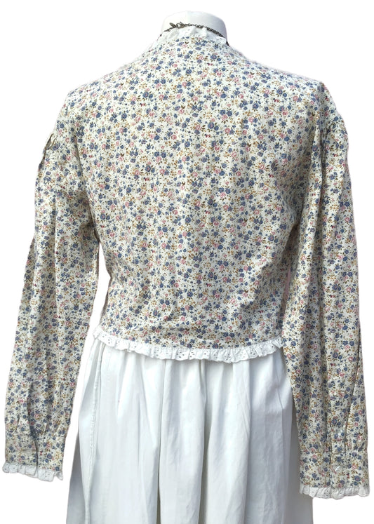 1970s Vintage Ditsy Floral Cotton Blouse Jacket • Dorothy Perkins • 42"