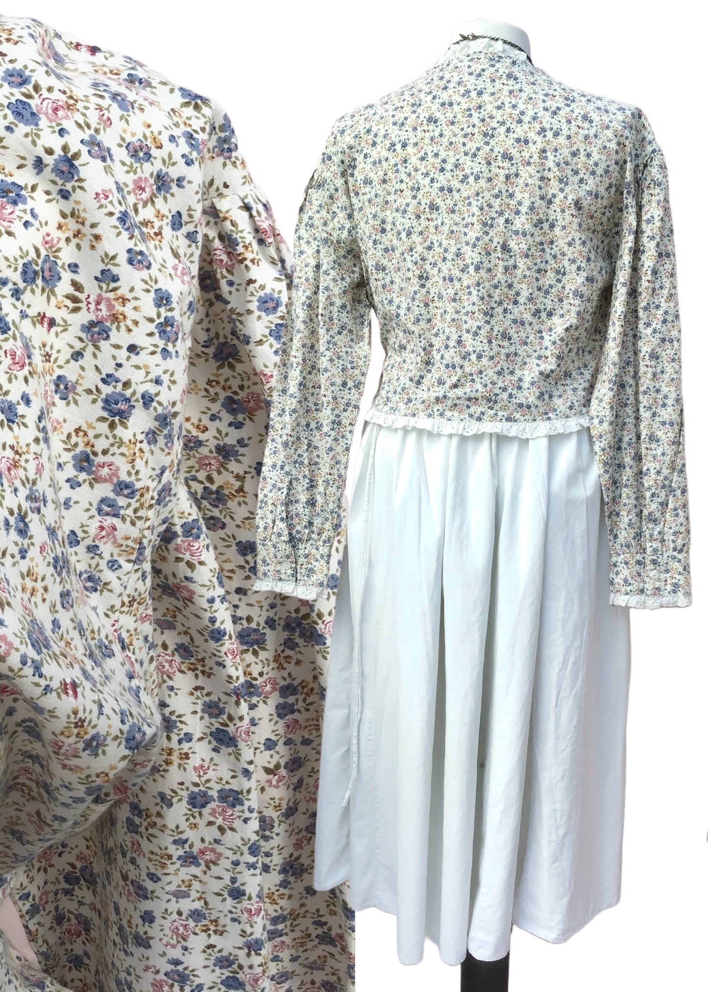 1970s Vintage Ditsy Floral Cotton Blouse Jacket • Dorothy Perkins • 42"