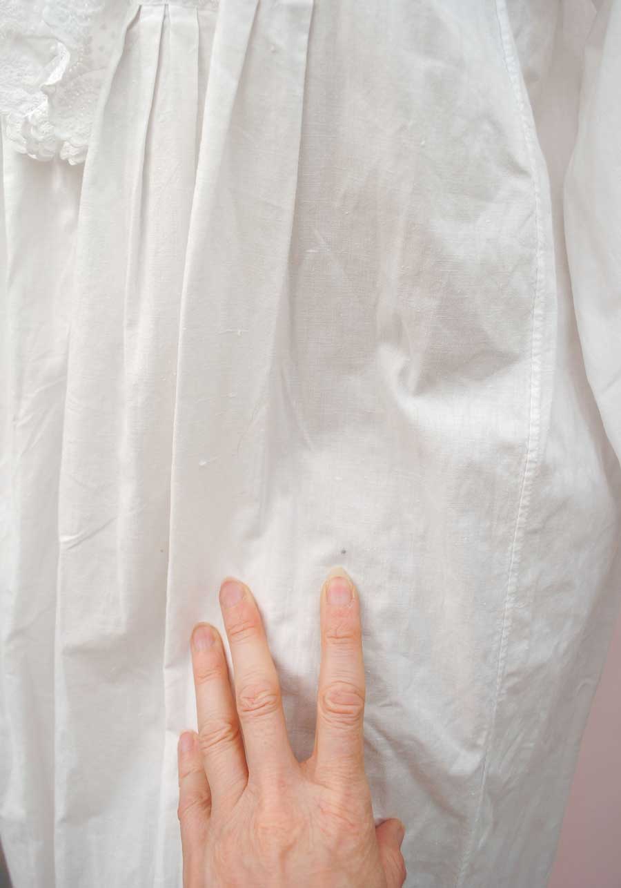 Antique Victorian White Linen Nightie With Frilly Front