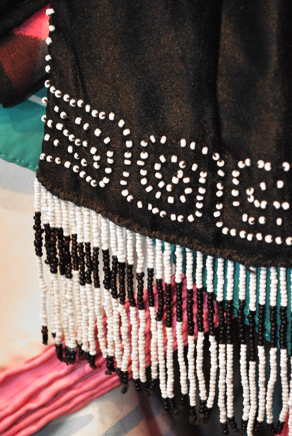 1920s black and white beaded fringing