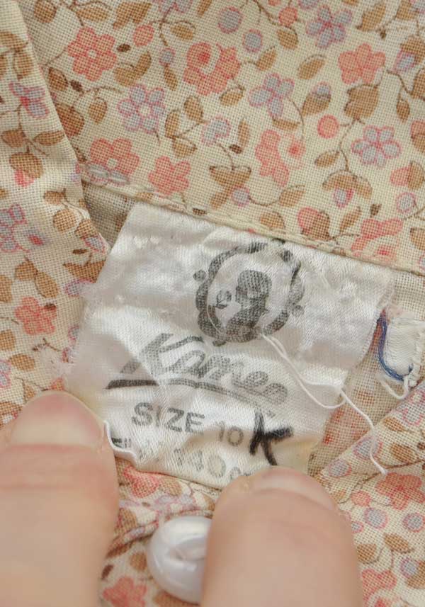 Girls Vintage 1960s Floral Cotton Blouse