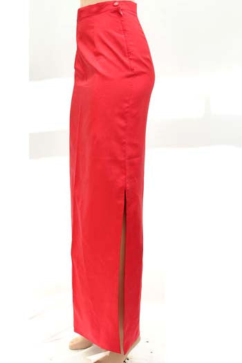 Vintage Hot Pink Ankle Length Pencil Skirt with Side Split