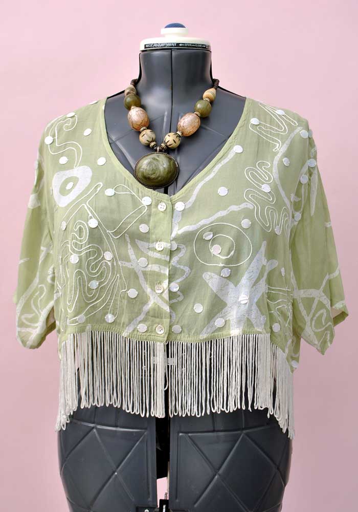 vintage hippy boho festival top with fringing