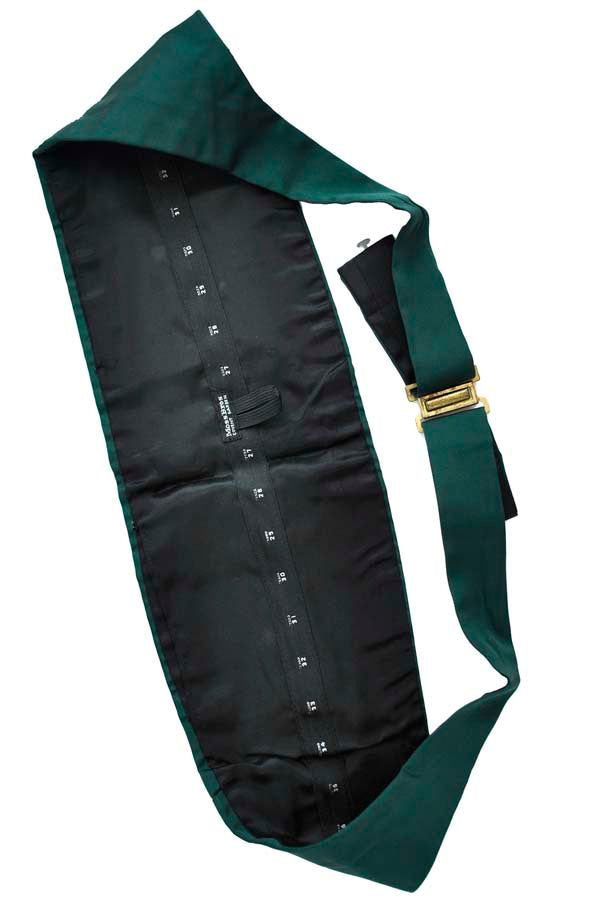 1970s Vintage Moss Bros Emerald Green Adjustable Cummerbund