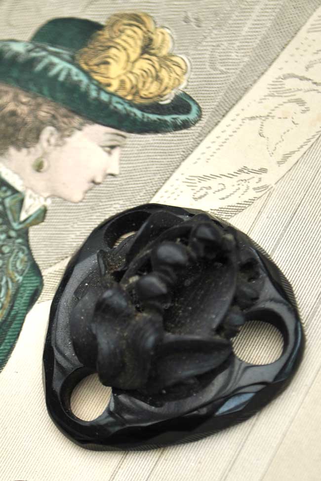 victorian jet mourning jewellery necklace spacer
