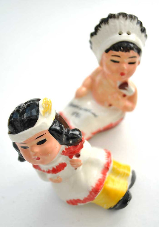 vintage kitsch salt and pepper native american