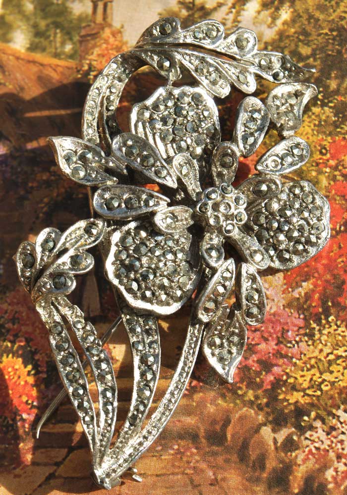 vintage deco marcasite brooch