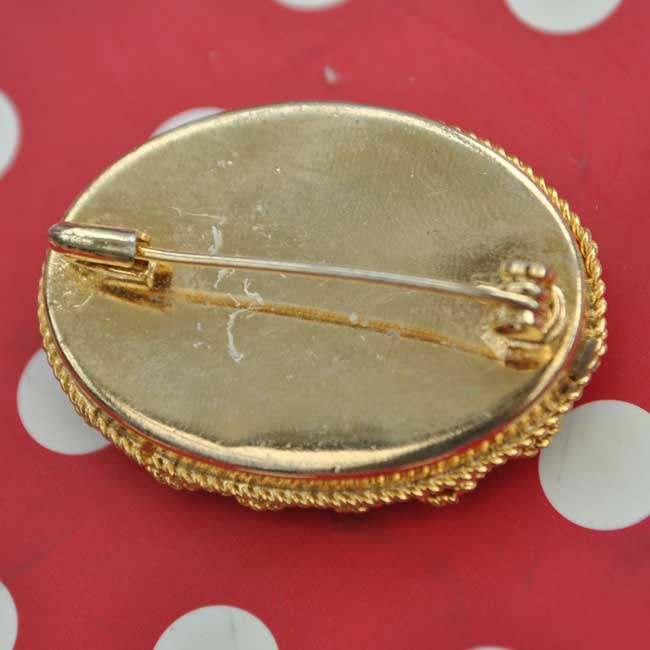 1970s Vintage Micro Mosaic Floral Brooch Pin