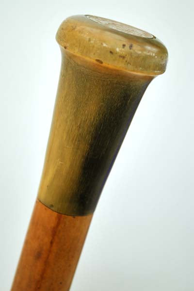Gentlemen's Malacca Horn Handle Walking Stick