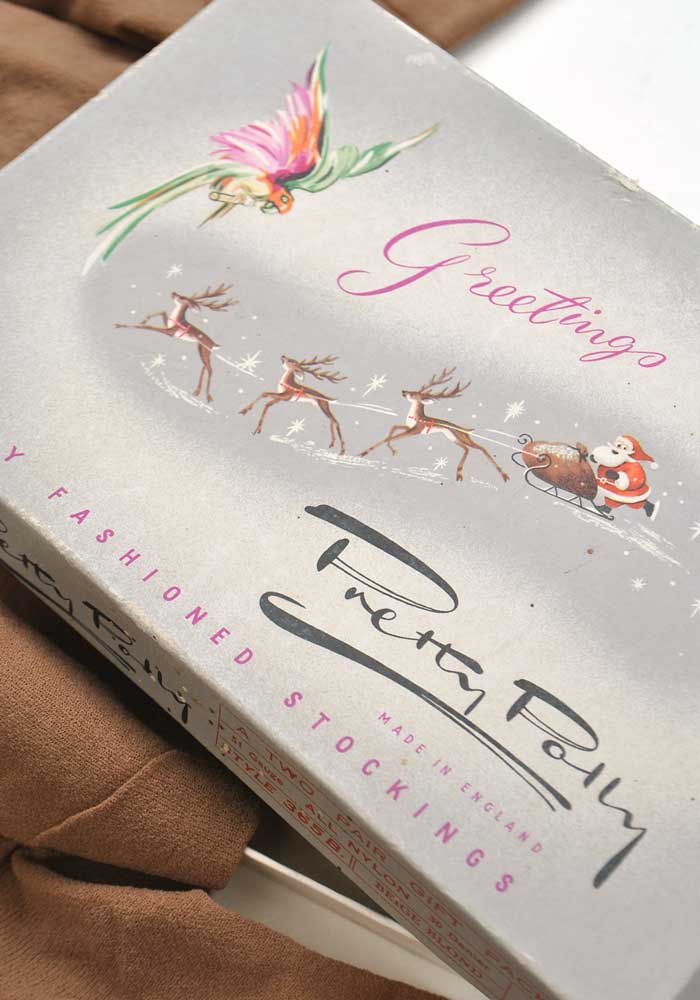 pretty polly christmas box packaging for seamed stockings