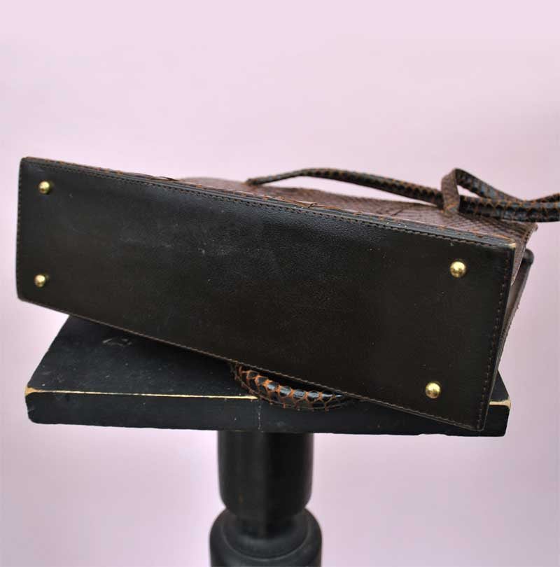 vintage reptile exotic skin handbag