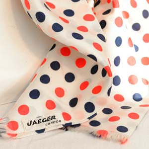 Vintage 1960s Silk Polka Dot Pillbox Hat & Scarf Set by Jaeger