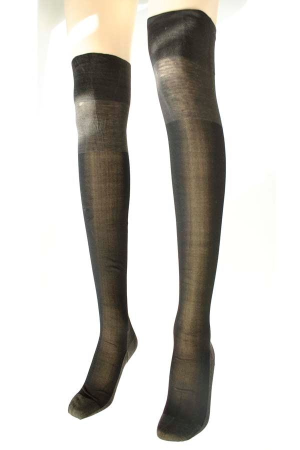 genuine Antique Victorian 1800s Black Silk Knit Stockings