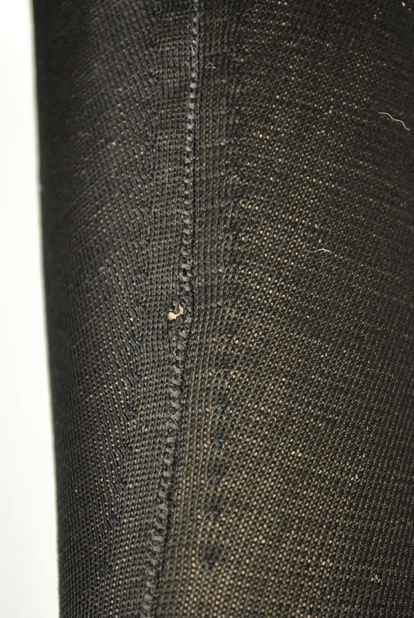 1800s Original Antique Victorian Black Silk Knit Stockings