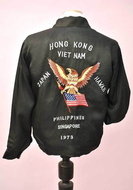 A piece of vintage clothing history • Vietnam War Souvenir Tour Jacket USS Wabash