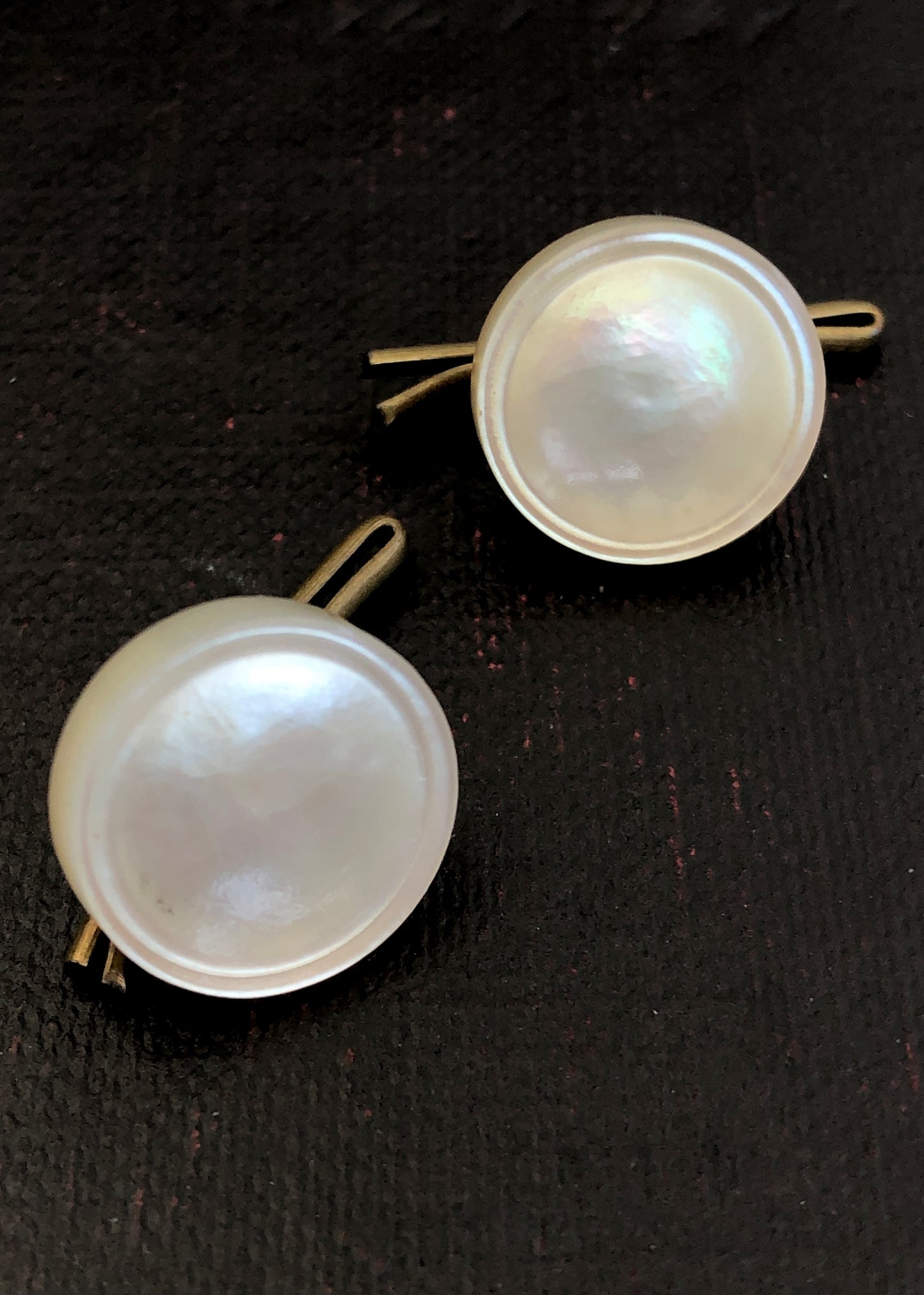 Two Vintage Mother of Pearl Tuxedo Waistcoat Stud Buttons