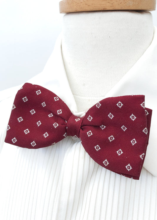 Men's Vintage 40s Burgundy Faille Clip On Bow Tie