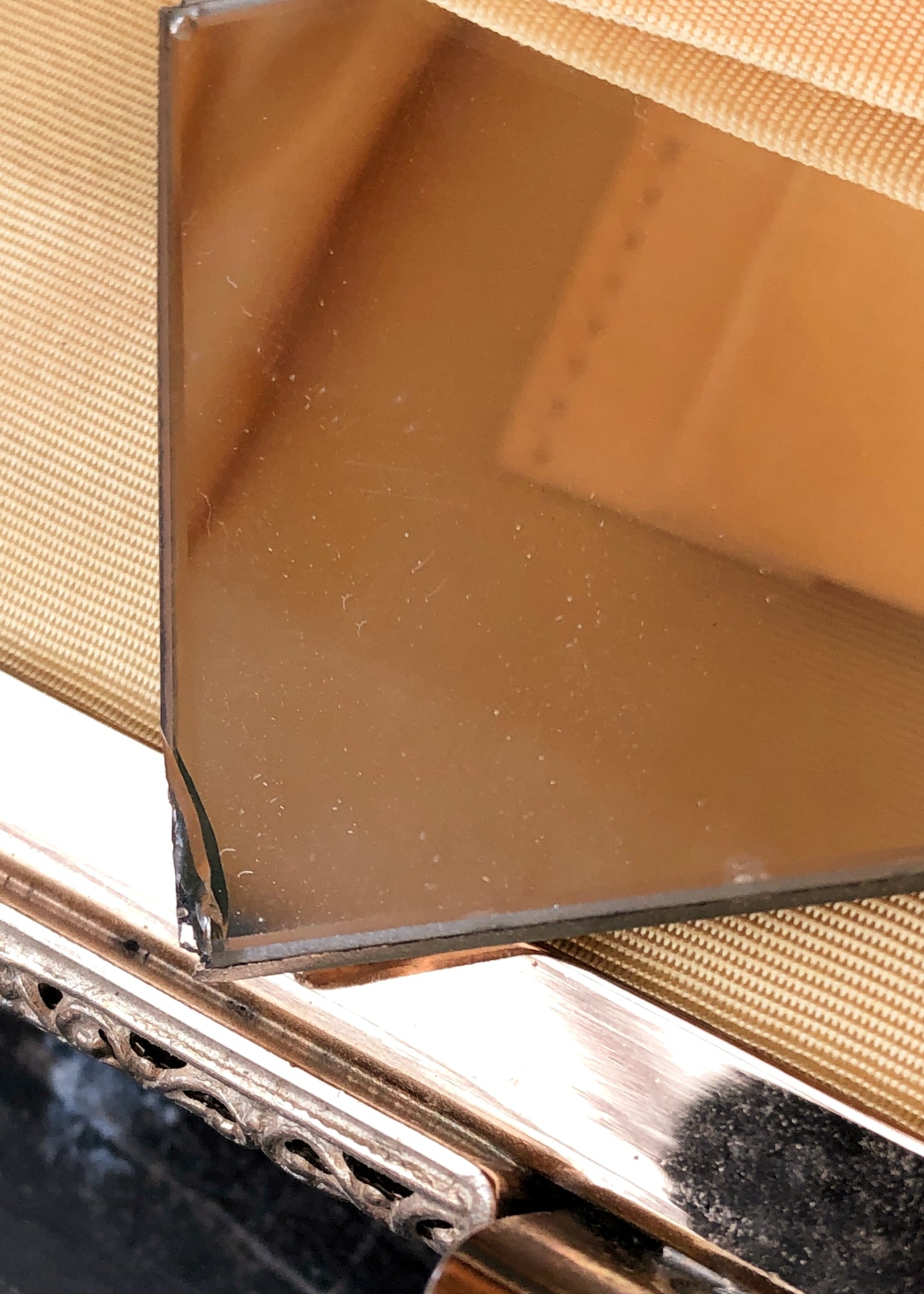 Vintage 50s Gold Brocade Lamé Purse with Yellow Lining