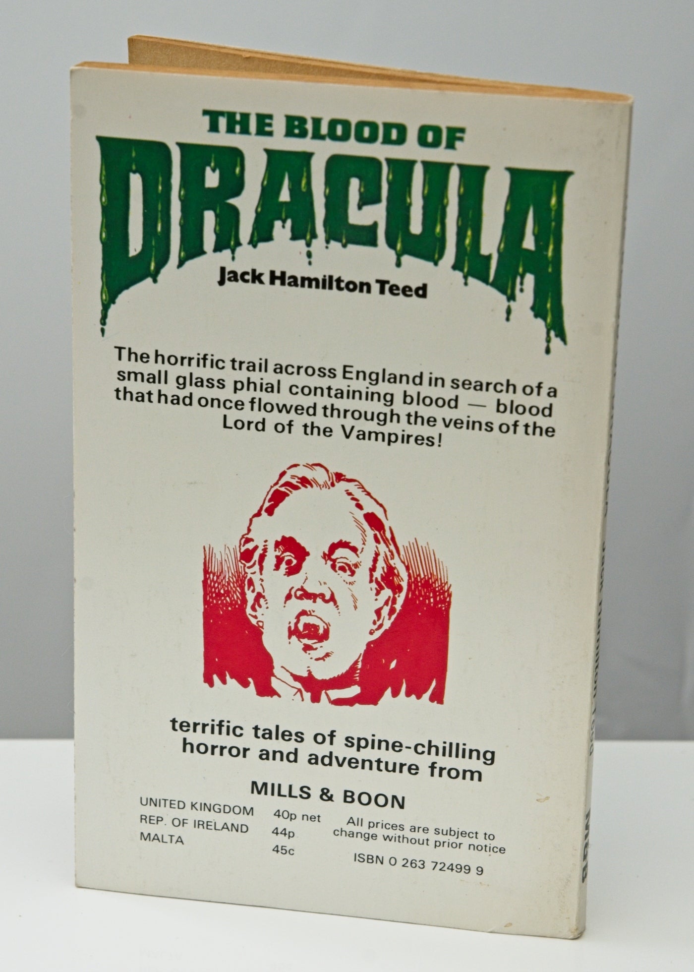 The Blood of Dracula by Jack Hamilton Teed • Mills & Boon • Paperback, 1977