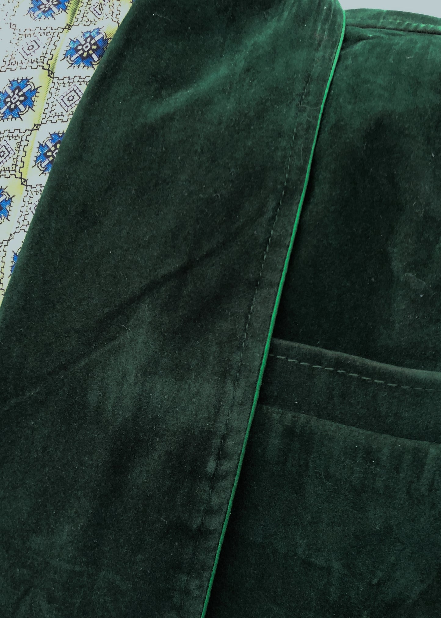 Men's Retro Emerald Green Velvet Double Breasted Smoking Jacket • Preloved