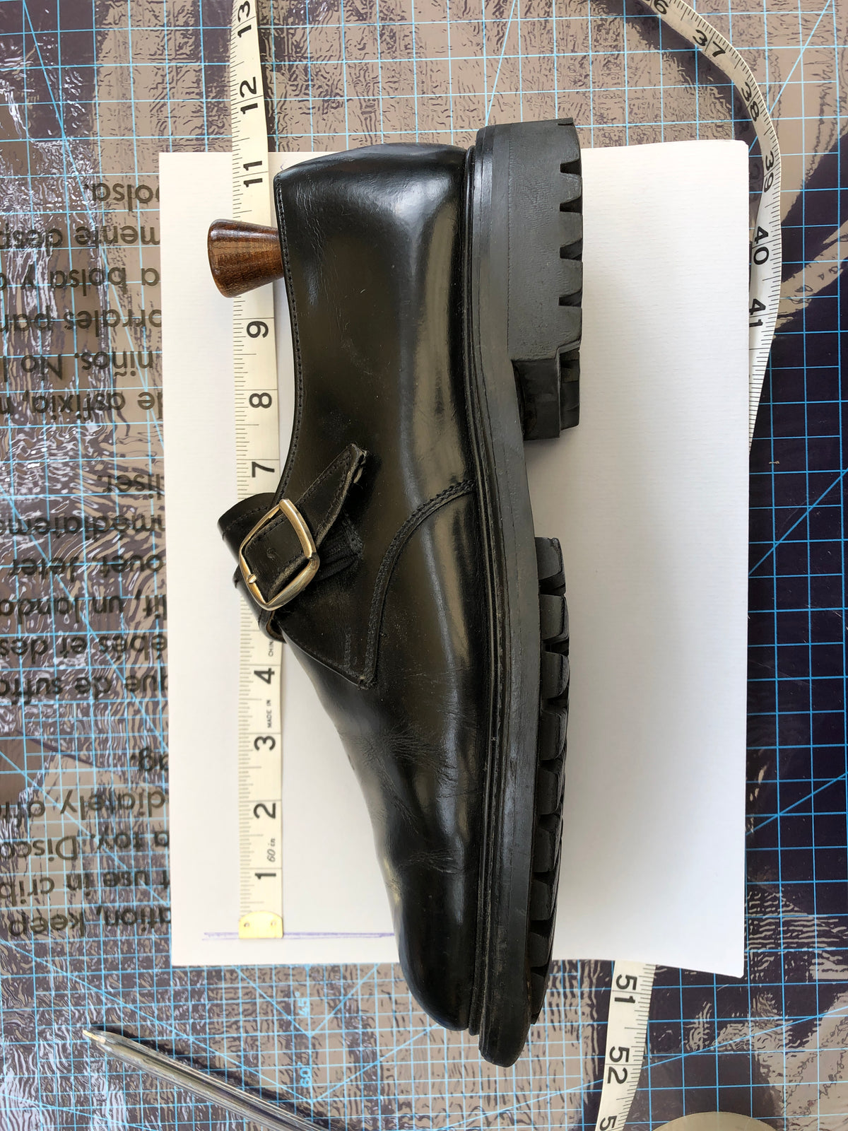 Men's Black Leather Buckle Monk Strap Shoes