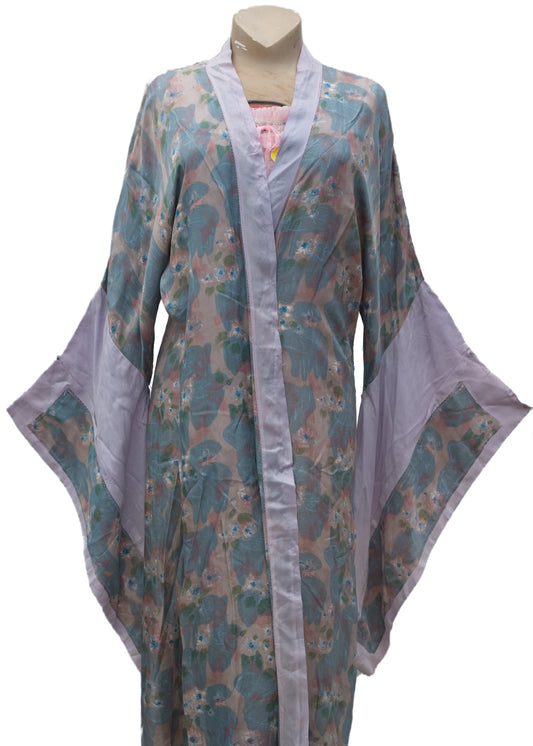 Vintage Lilac Blue Rayon Kimono Robe • Ex Theatrical