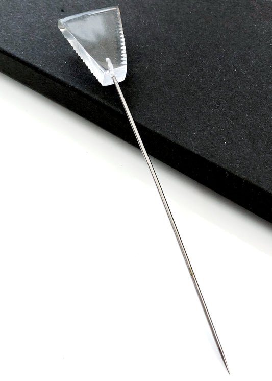 Vintage 20s Art Deco Clear Lucite Hat Hat Pin • Hat Flash