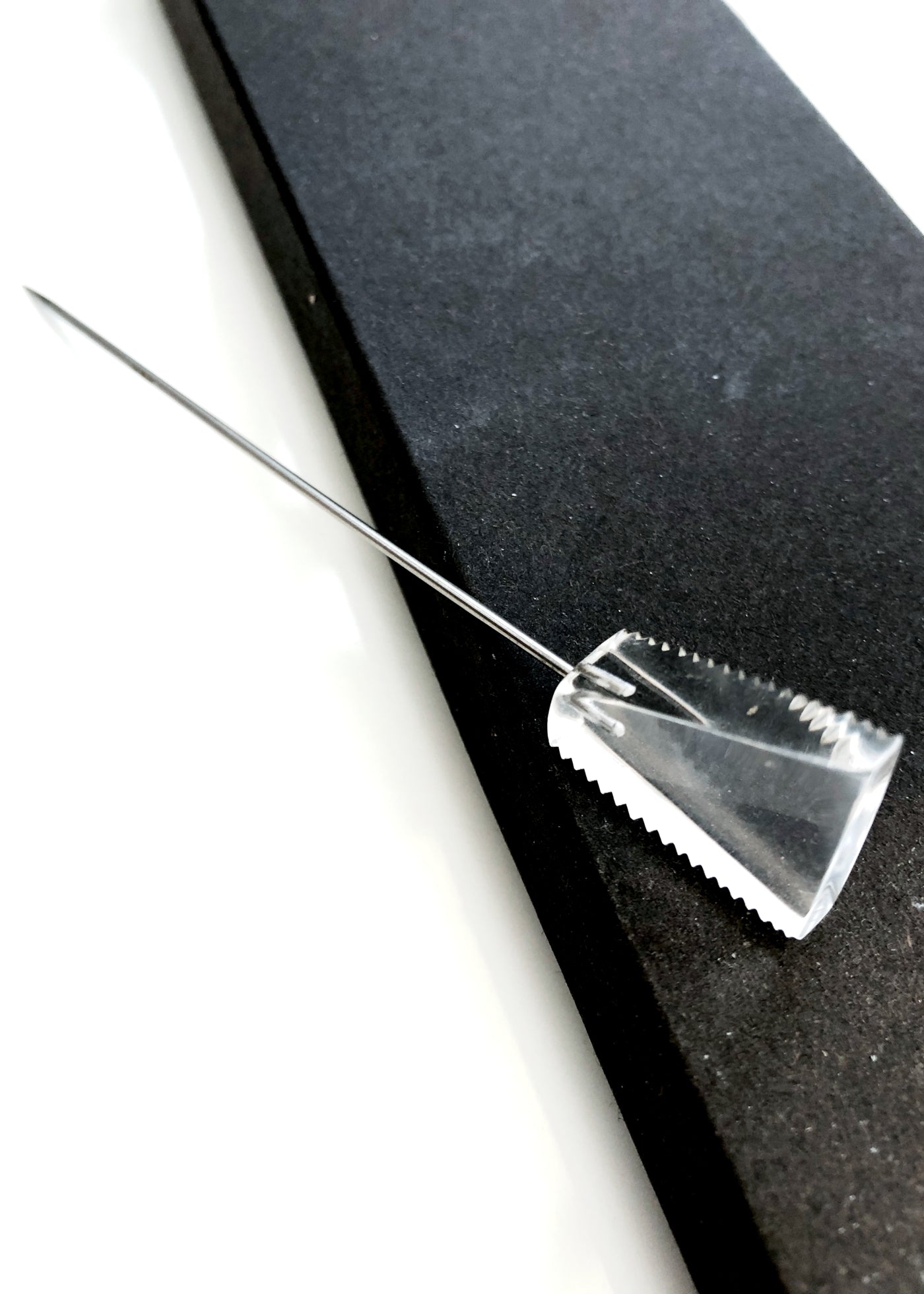 Vintage 20s Art Deco Clear Lucite Hat Pin • Hat Flash