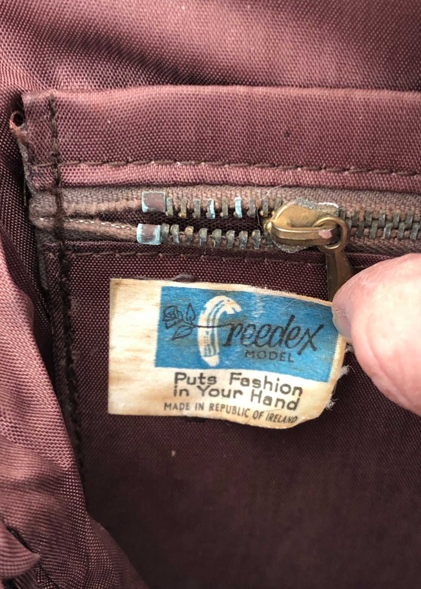 Vintage 70s Large Brown Vinyl Top Handle Handbag Bag