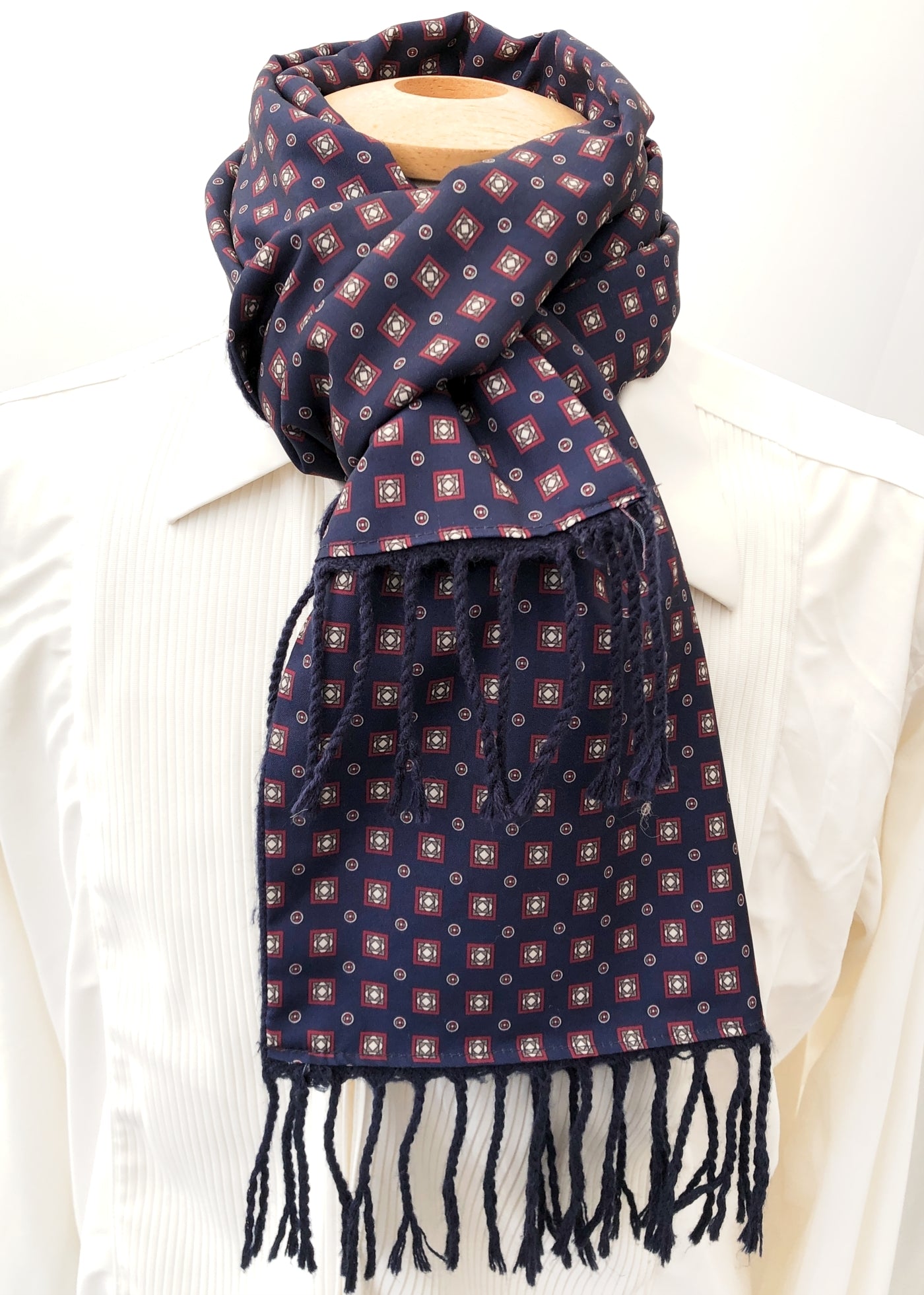 Men's Vintage 1960s Blue Mod Winter Scarf