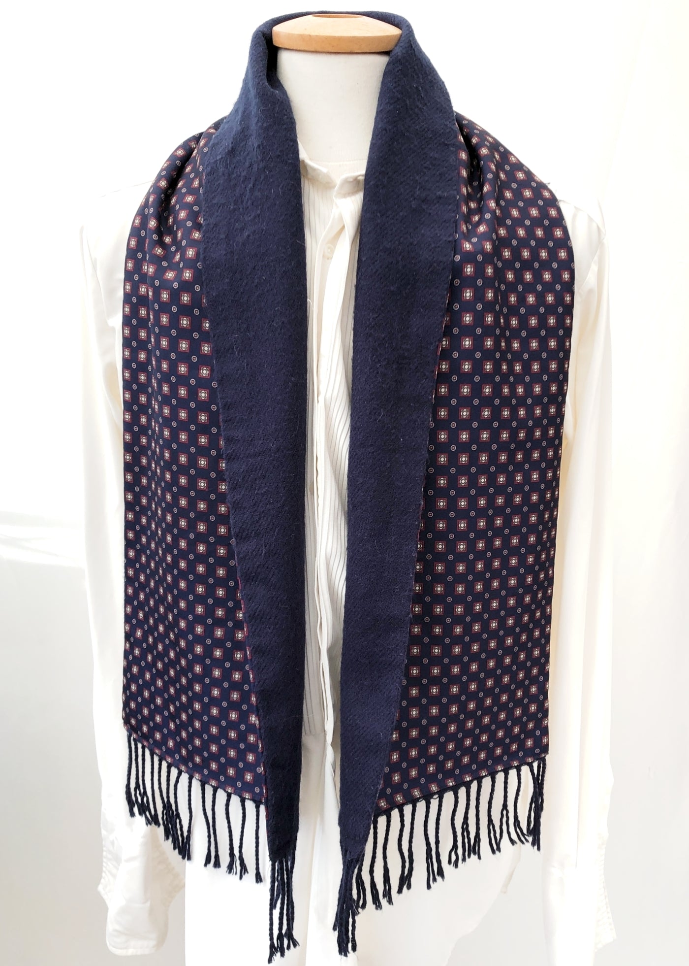 Men's Vintage 1960s Blue Mod Winter Scarf