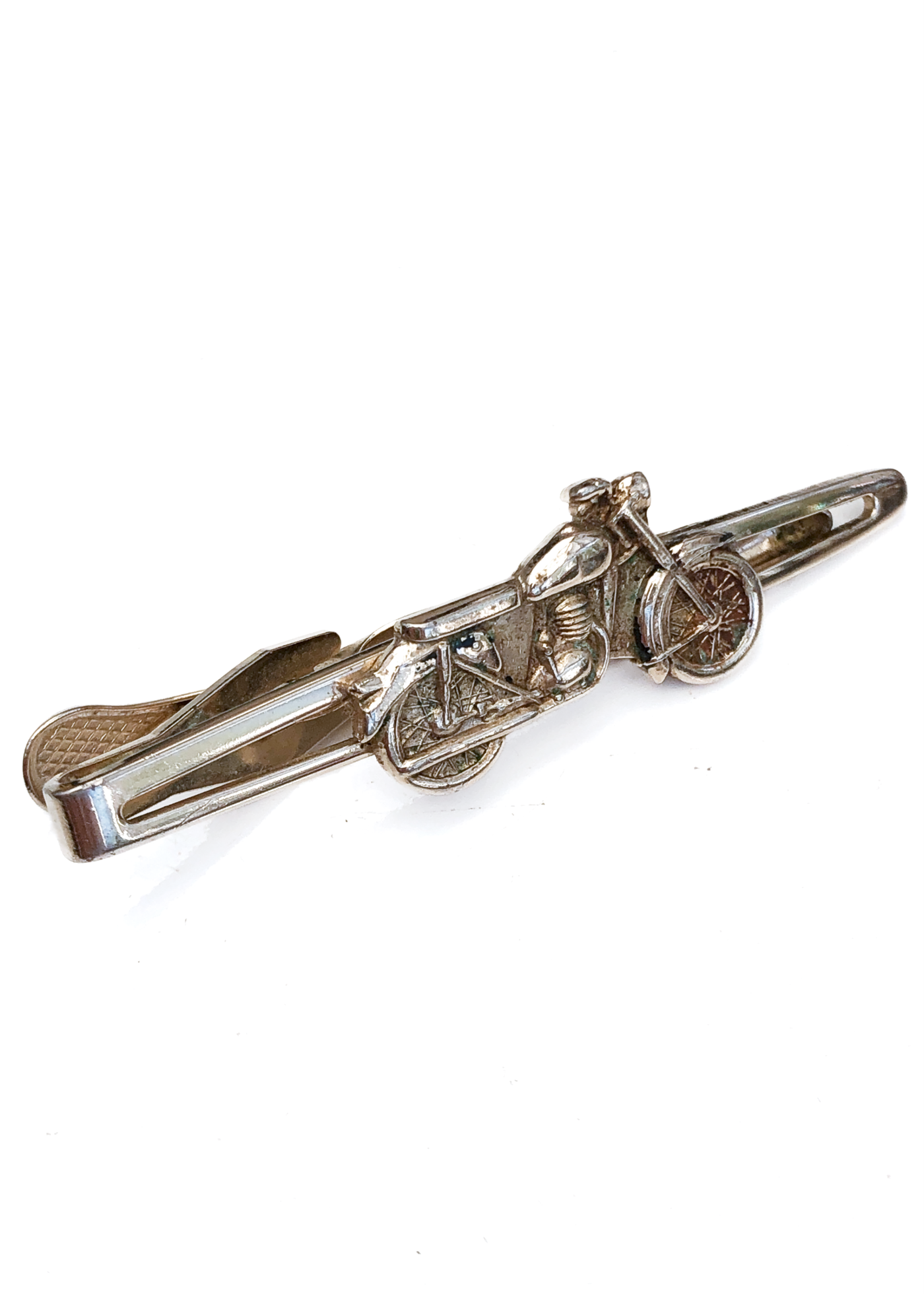 Vintage Motorcycle Tie Clip • Goldtone