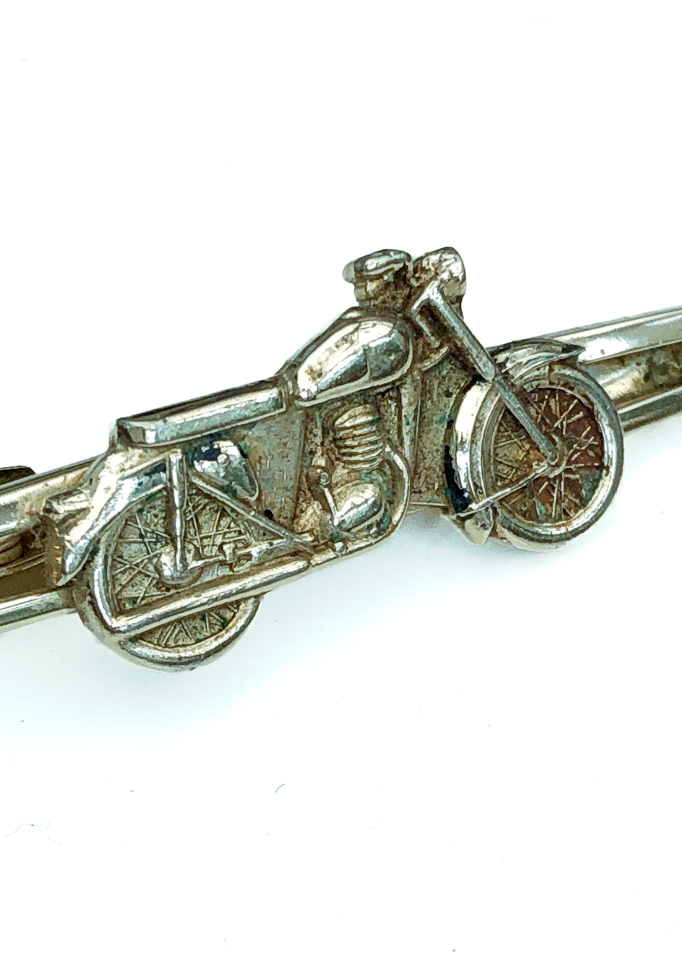 Vintage Motorcycle Tie Clip • Goldtone
