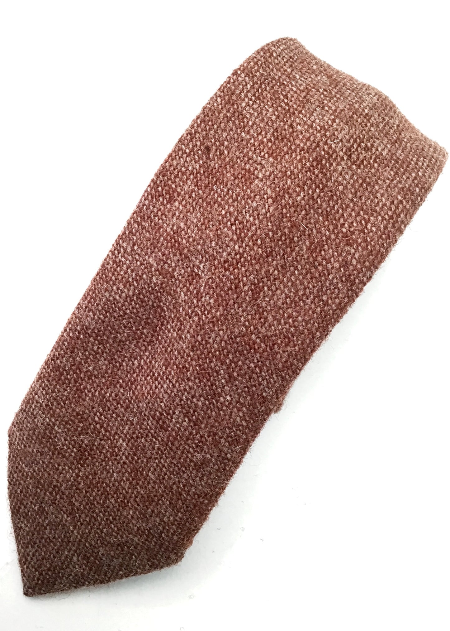 Vintage Rust Pure New Wool Tweed Skinny Neck Tie