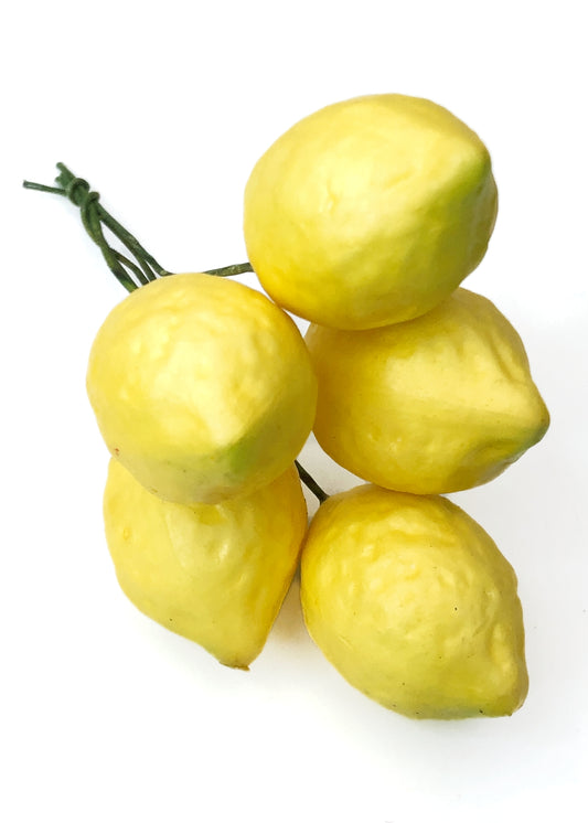 Vintage Millinery Fruit Textured Lemon Stems