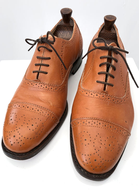 Men's Preloved Tan Samuel Windsor Brogue Shoes • Size 11