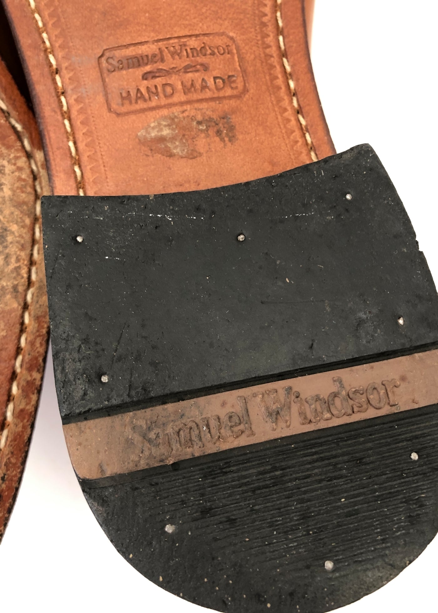 Men's Preloved Tan Samuel Windsor Brogue Shoes • Size 11