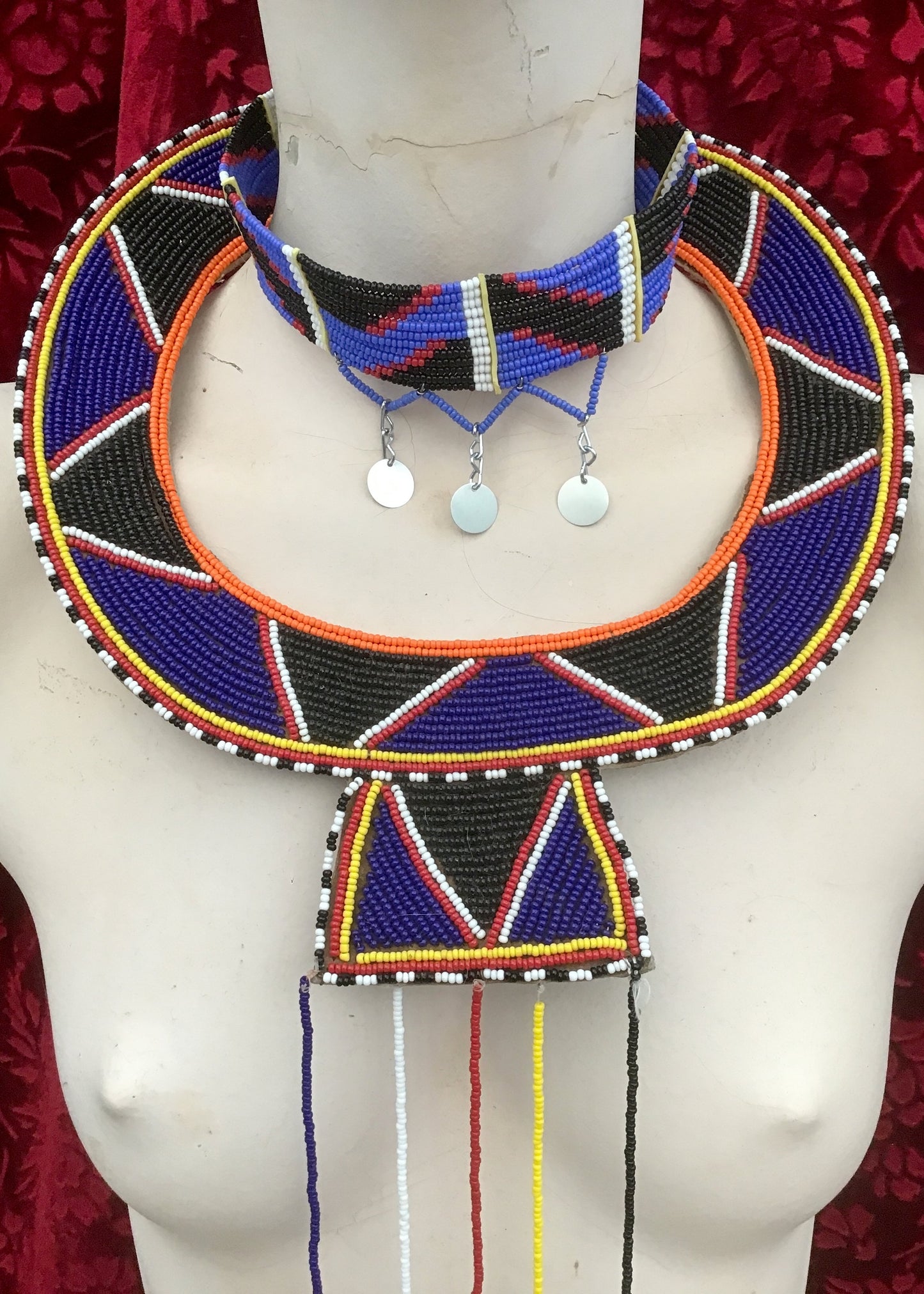 Vintage  African Masai Beaded Tribal Jewellery Set