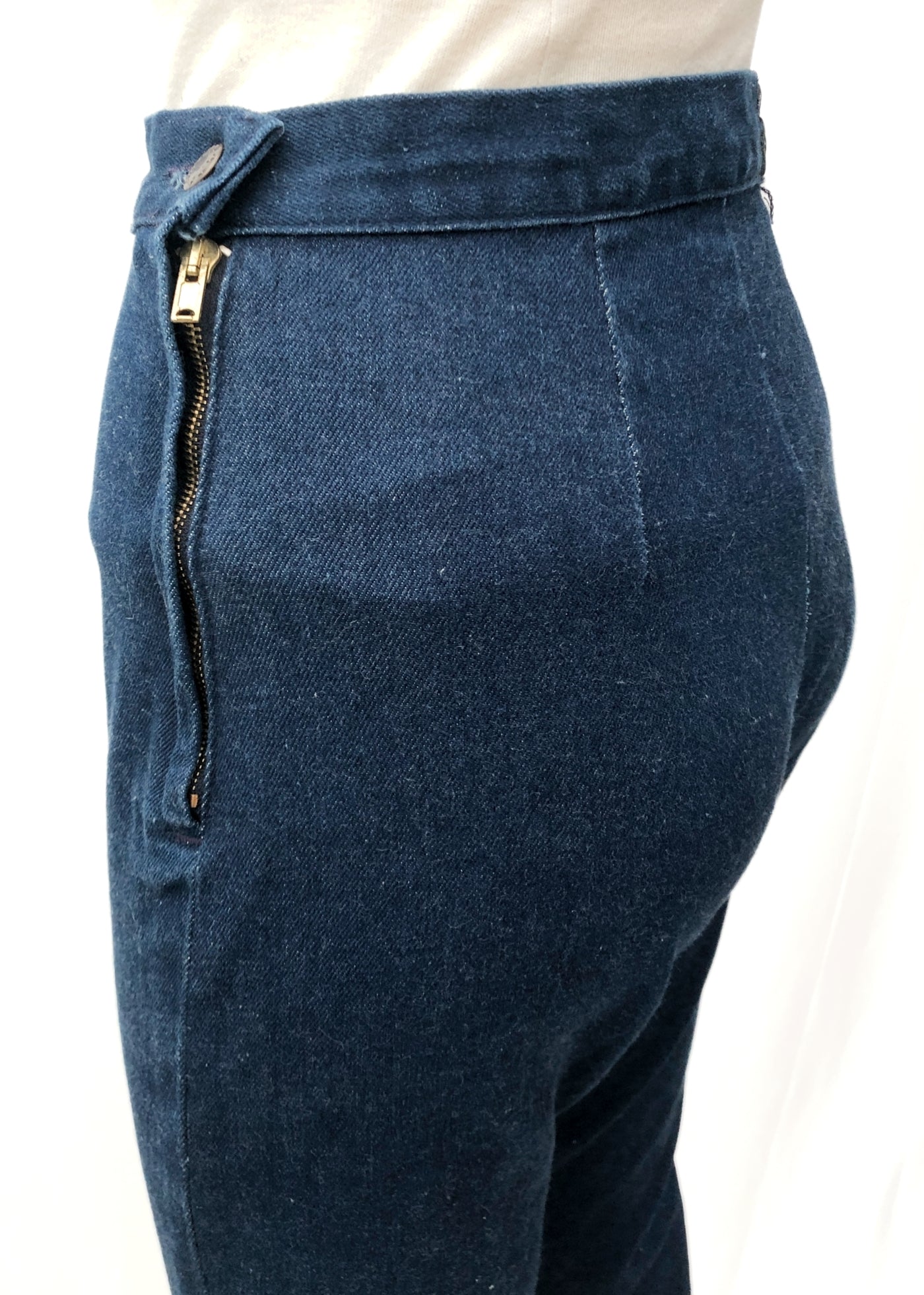 Vintage 70s HIgh Waist Side Zip Stirrup Jeans • 50s Style