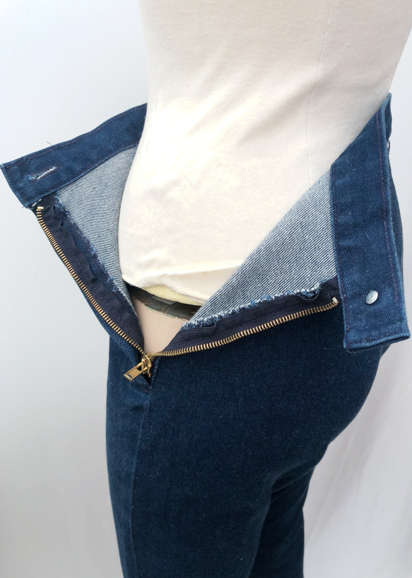 Vintage 70s HIgh Waist Side Zip Stirrup Jeans • 50s Style