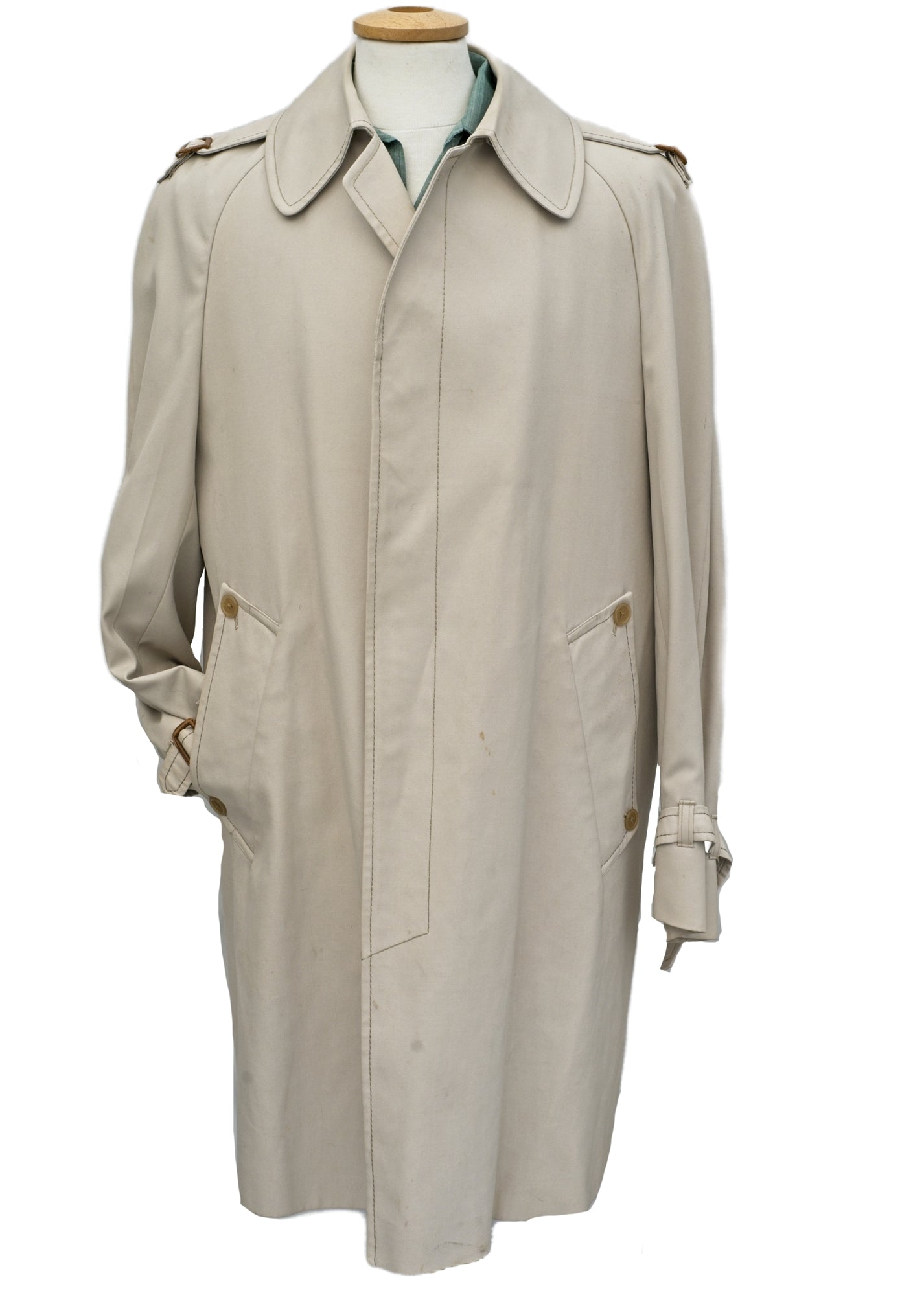 Men's Dress Coat  Classic Poplin Raincoat-Trench Coat Taupe