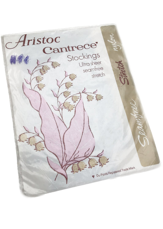 vintage aristoc cantrece stockings in persian delight colour, seam free ultra sheer