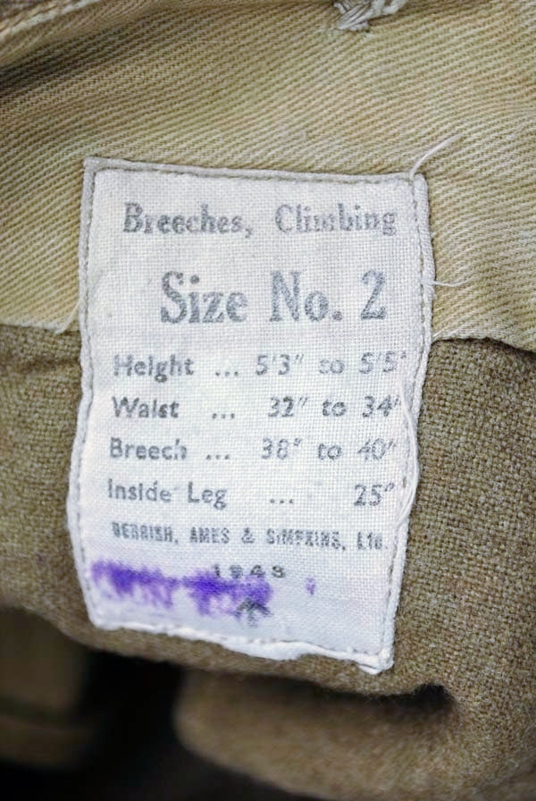 Authentic Rare Vintage 40s WWII British Army Mountain Troops Climbing Breeches
