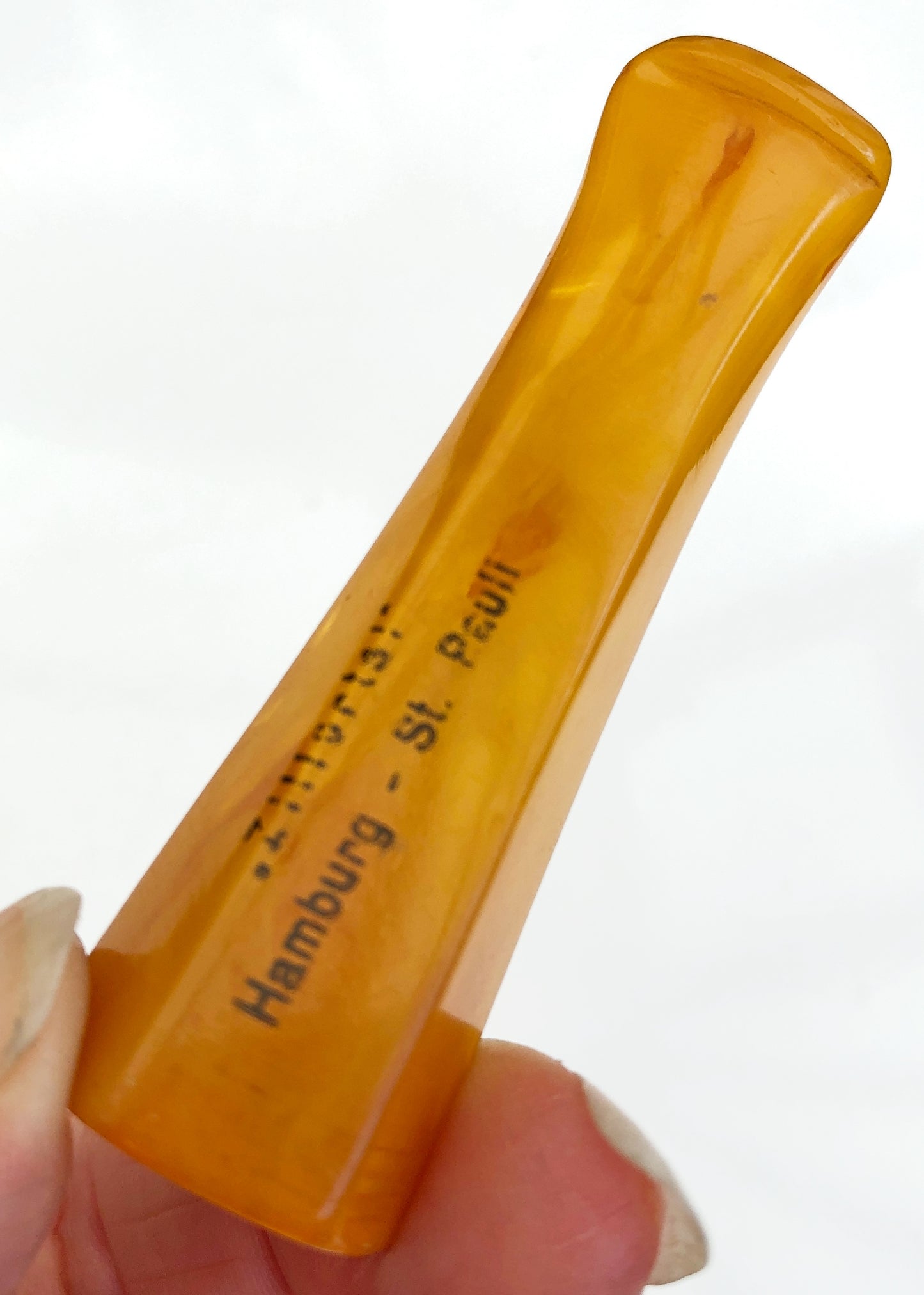 Vintage 30s Eggyolk Bakelite Cheroot Holder • Souvenir Zillertal, Hamburg–St. Pauli