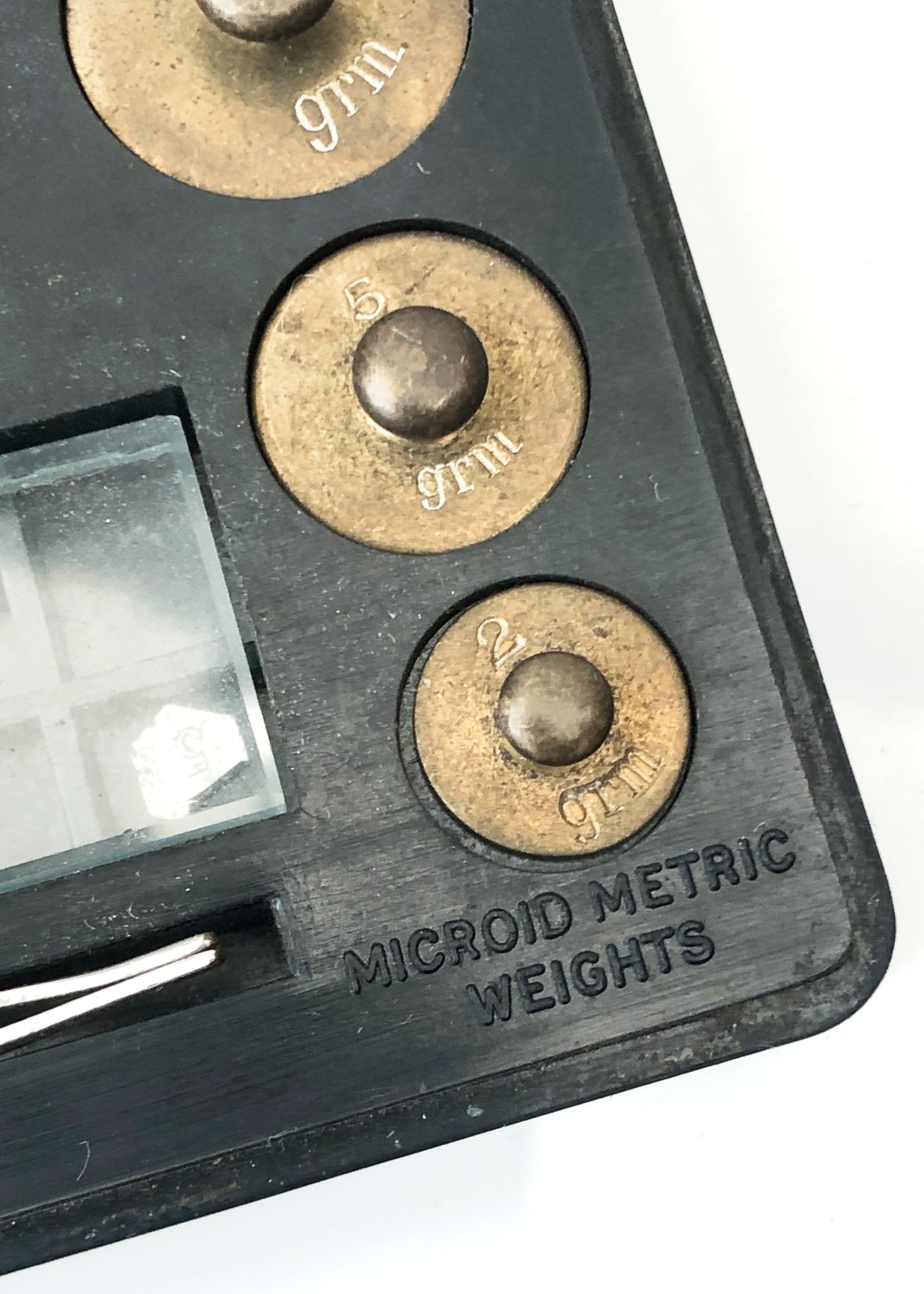 Vintage Bakelite Case of "Microid Metric" Lab' Apothecary Weights • Griffin & Tatlock