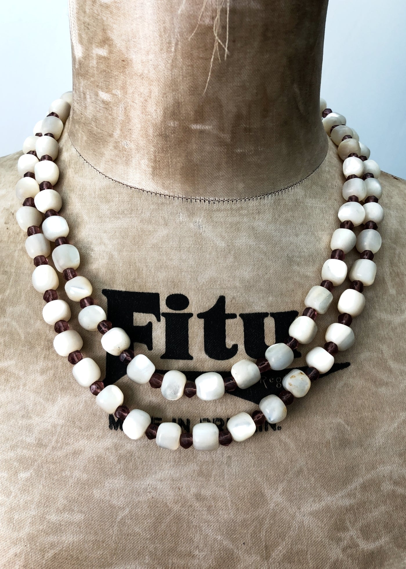 Vintage Balamuti Mother of Pearl Bead Necklace
