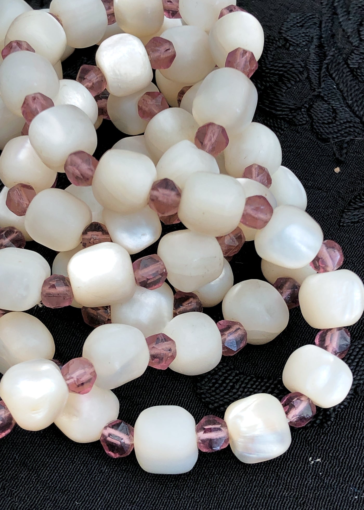 Vintage Balamuti Mother of Pearl Bead Necklace