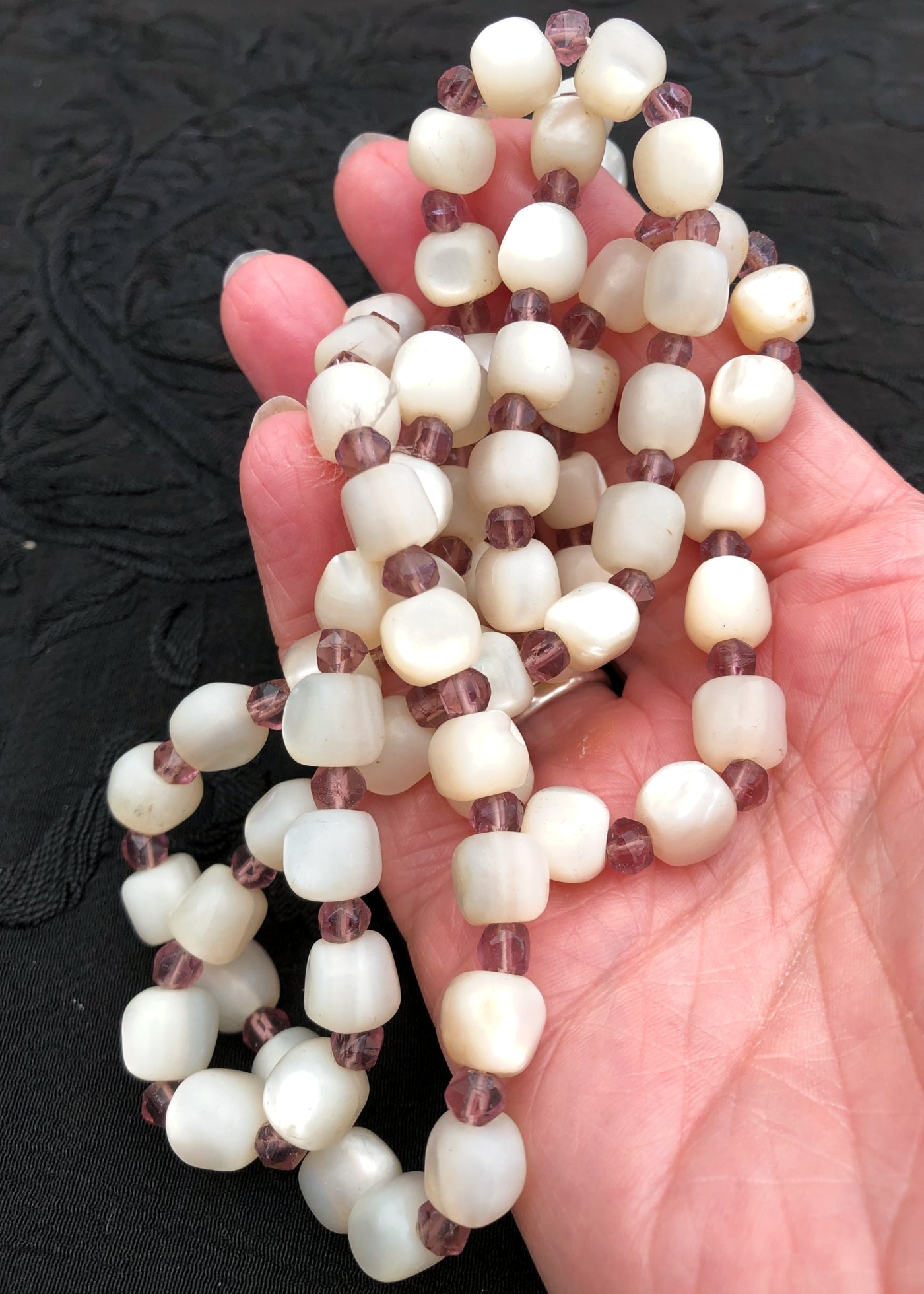 Vintage Balamuti Mother of Pearl Bead Necklace